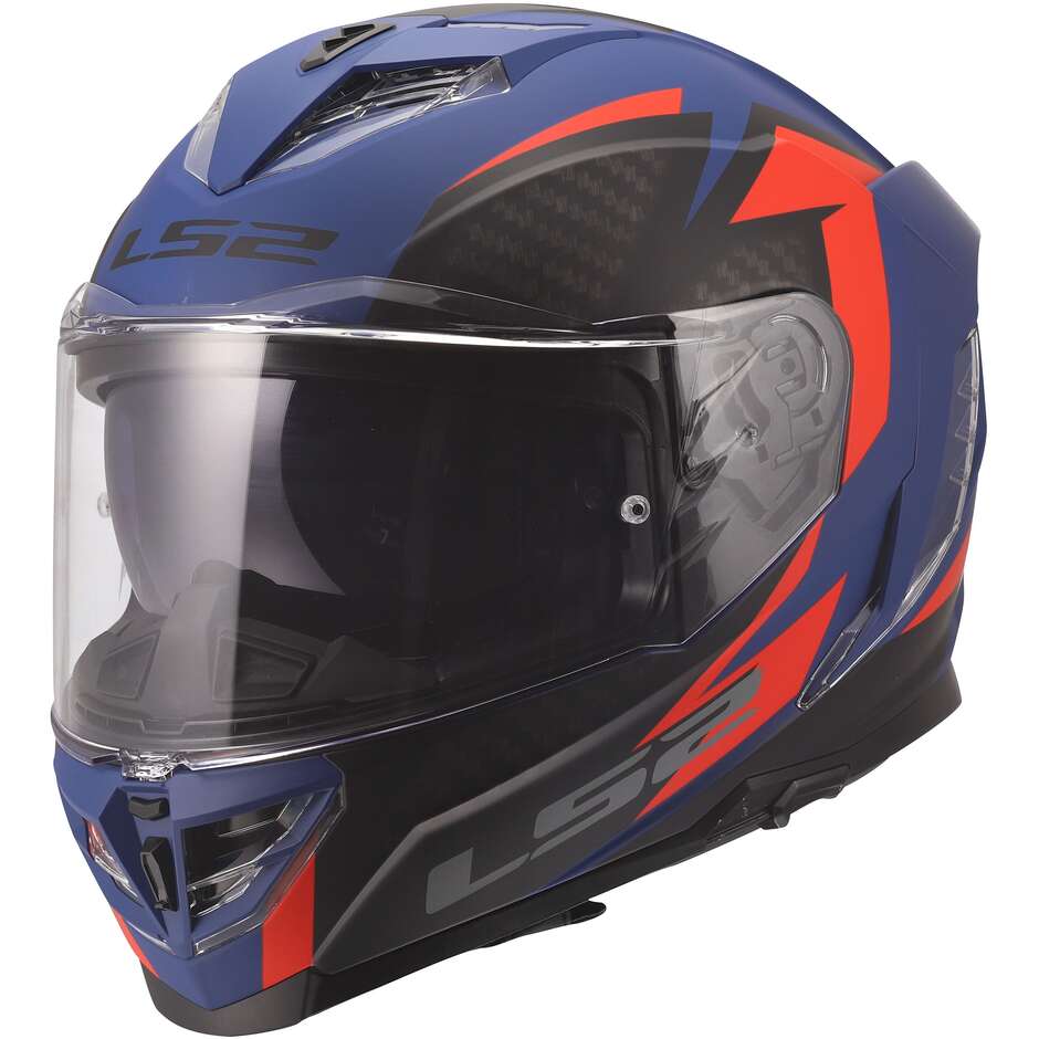 Casque moto intégral LS2 FF818 STORM III DYNAMO Bleu Rouge