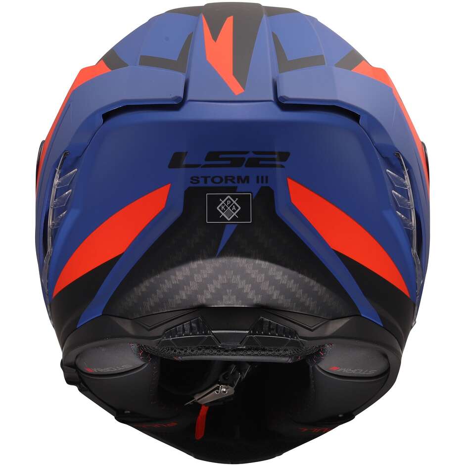 Casque moto intégral LS2 FF818 STORM III DYNAMO Bleu Rouge