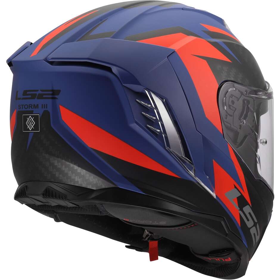 Casque moto intégral LS2 FF818 STORM III DYNAMO Bleu Rouge