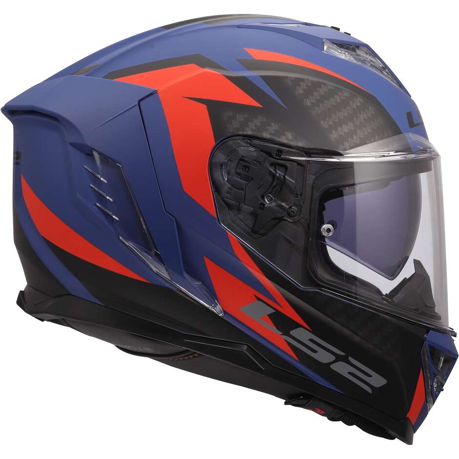 Casque moto intégral LS2 FF818 STORM III DYNAMO Bleu Rouge