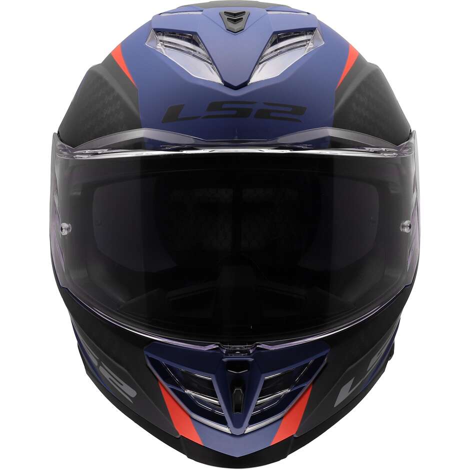Casque moto intégral LS2 FF818 STORM III DYNAMO Bleu Rouge