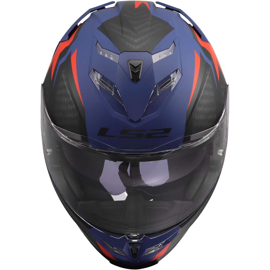 Casque moto intégral LS2 FF818 STORM III DYNAMO Bleu Rouge