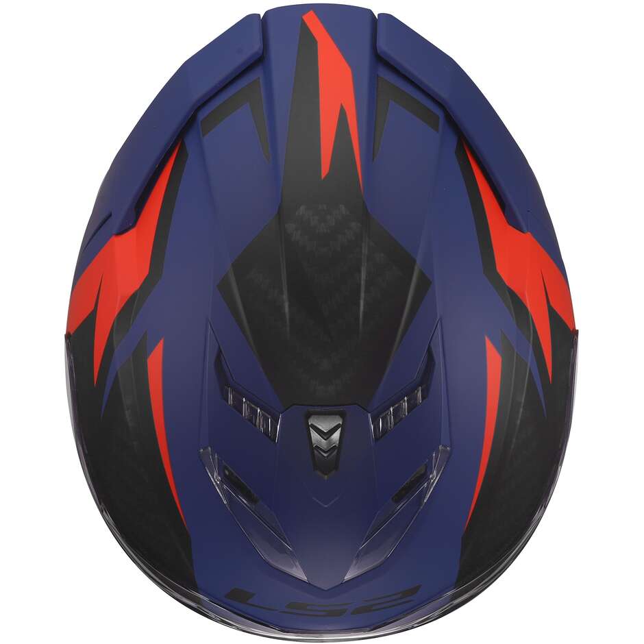 Casque moto intégral LS2 FF818 STORM III DYNAMO Bleu Rouge
