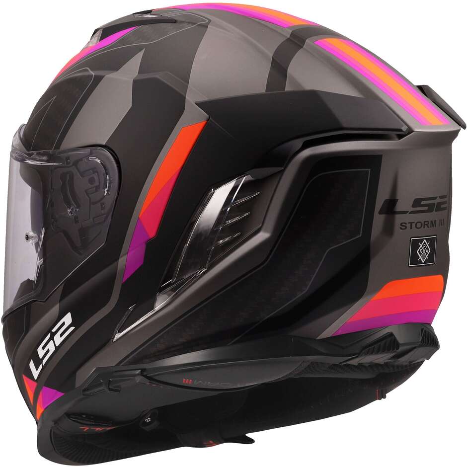 Casque moto intégral LS2 FF818 STORM III SPORTY Gris Violet