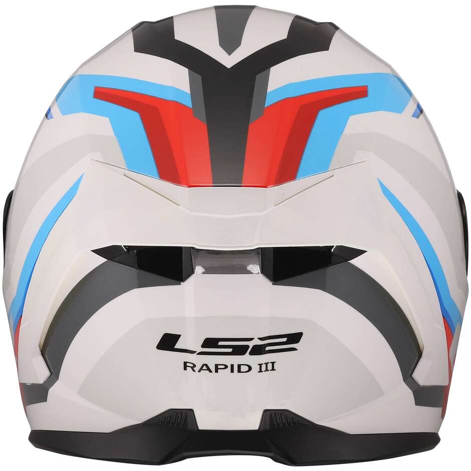 Casque moto intégral LS2 FF820 RAPID III HYPER Blanc Bleu Rouge