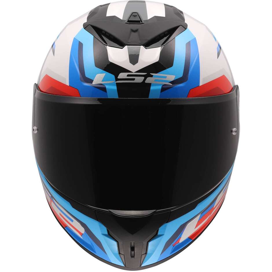 Casque moto intégral LS2 FF820 RAPID III HYPER Blanc Bleu Rouge