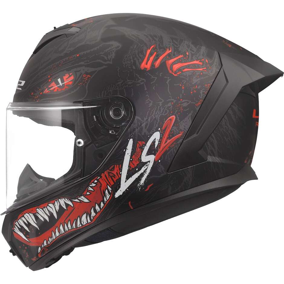 Casque moto intégral LS2 FF820 RAPID III KAIJU II Noir Rouge Blanc