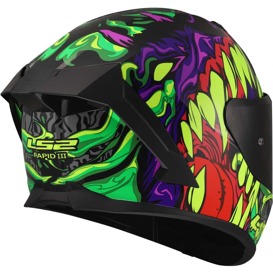 Casque moto intégral LS2 FF820 RAPID III LYCANT Violet Vert