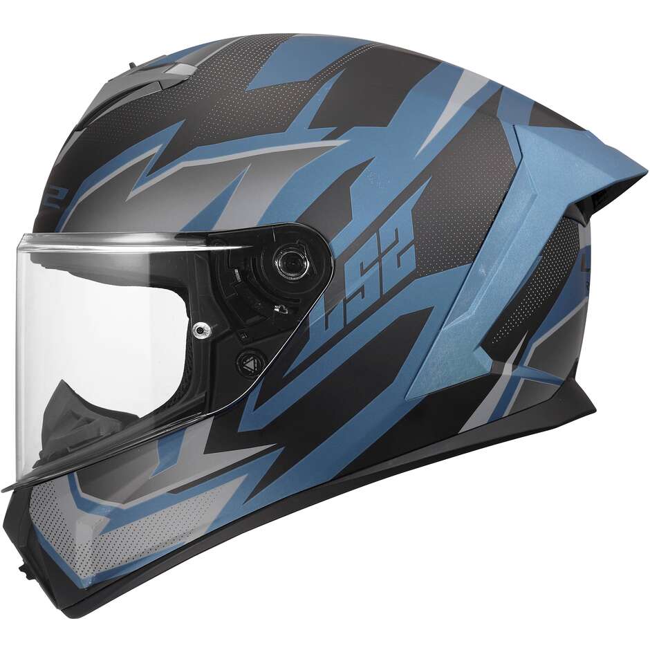 Casque moto intégral LS2 FF820 RAPID III XTREM Noir Bleu pétrole