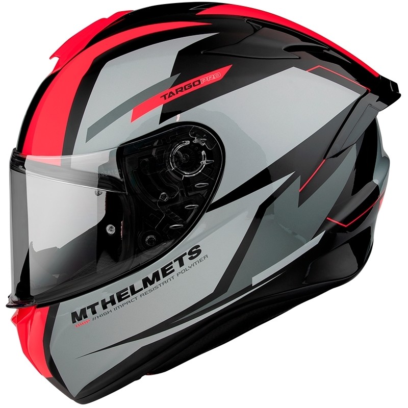 Casque moto intégral Mt Helmet TARGO PRO Sound A5 Glossy Fluo Red