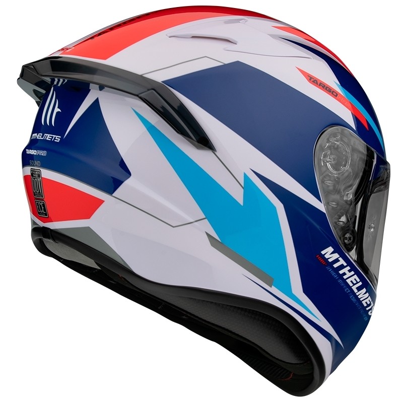 Casque moto intégral Mt Helmet TARGO PRO Sound D15 Glossy Pearl Red