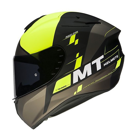 Casque moto intégral Mt Helmet TARGO Rigel A3 Matt Fluo Yellow