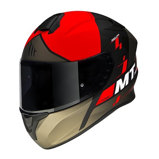 Casque moto intégral Mt Helmet TARGO Rigel A5 Black Matt Red