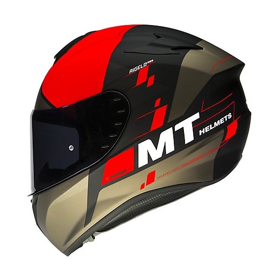 Casque moto intégral Mt Helmet TARGO Rigel A5 Black Matt Red