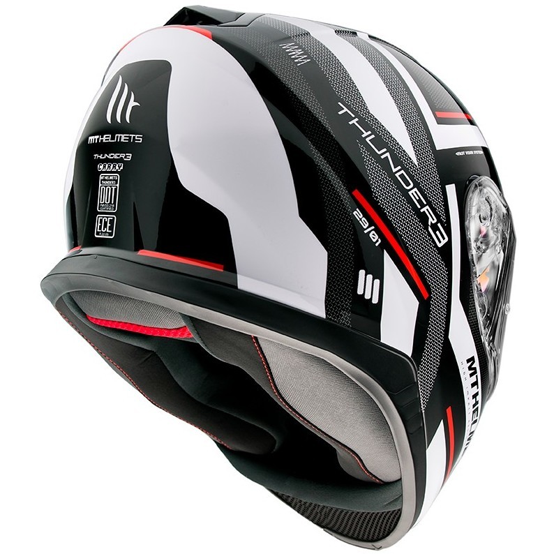 Casque moto intégral Mt Helmet THUNDER 3 Sv CARRY E0 Glossy White