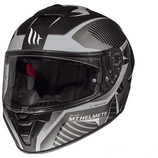 Casque moto intégral MT Helmets Blade 2 Evo Double Visor B6 Blaster Matt Grey