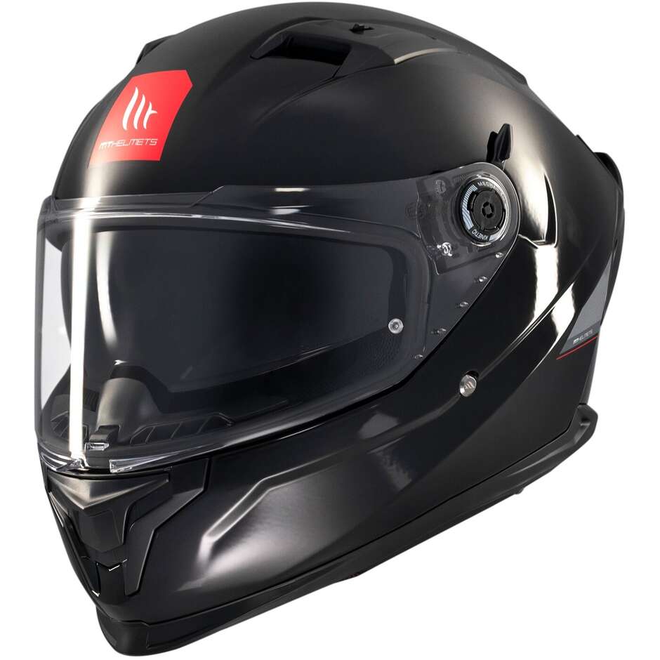 Casque moto intégral Mt Helmets BRAKER SV SOLID A1, noir brillant
