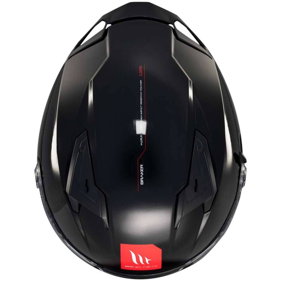 Casque moto intégral Mt Helmets BRAKER SV SOLID A1, noir brillant