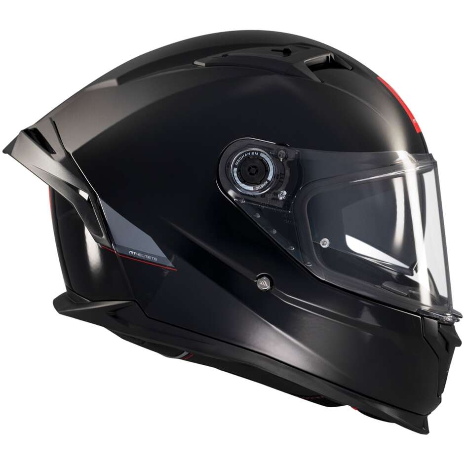 Casque moto intégral Mt Helmets BRAKER SV SOLID A1, noir brillant