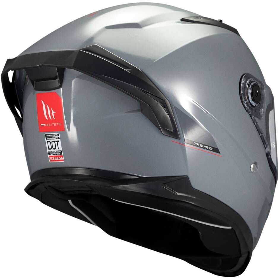 Casque moto intégral Mt Helmets BRAKER SV SOLID A12 Gris brillant
