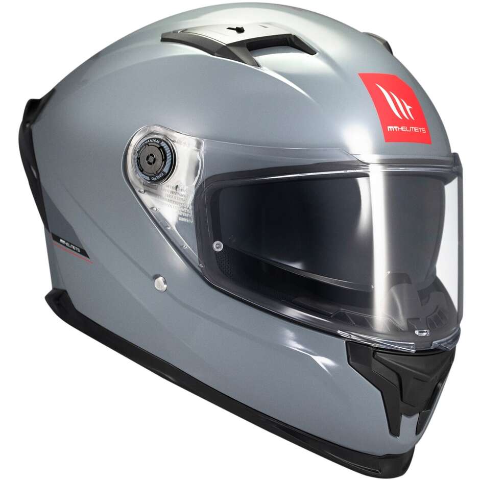 Casque moto intégral Mt Helmets BRAKER SV SOLID A12 Gris brillant