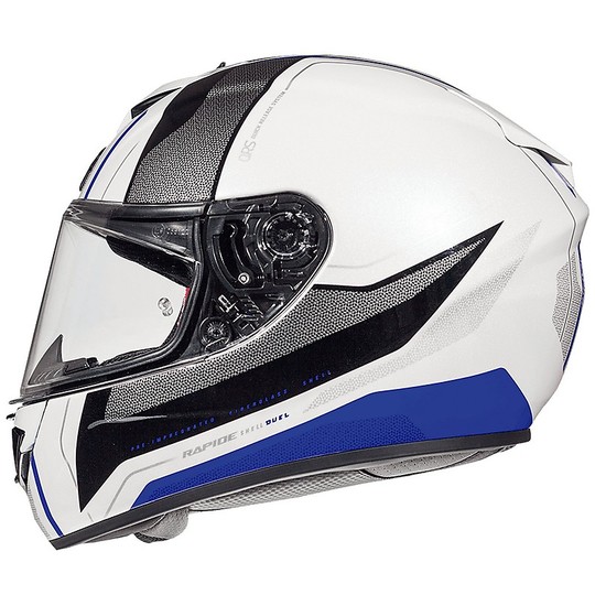 Casque moto intégral MT Helmets Rapide Duel D5 Blanc Bleu