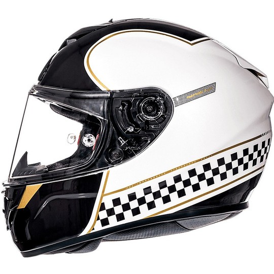 Casque moto intégral MT Helmets Rapide Revival B1 Glossy White