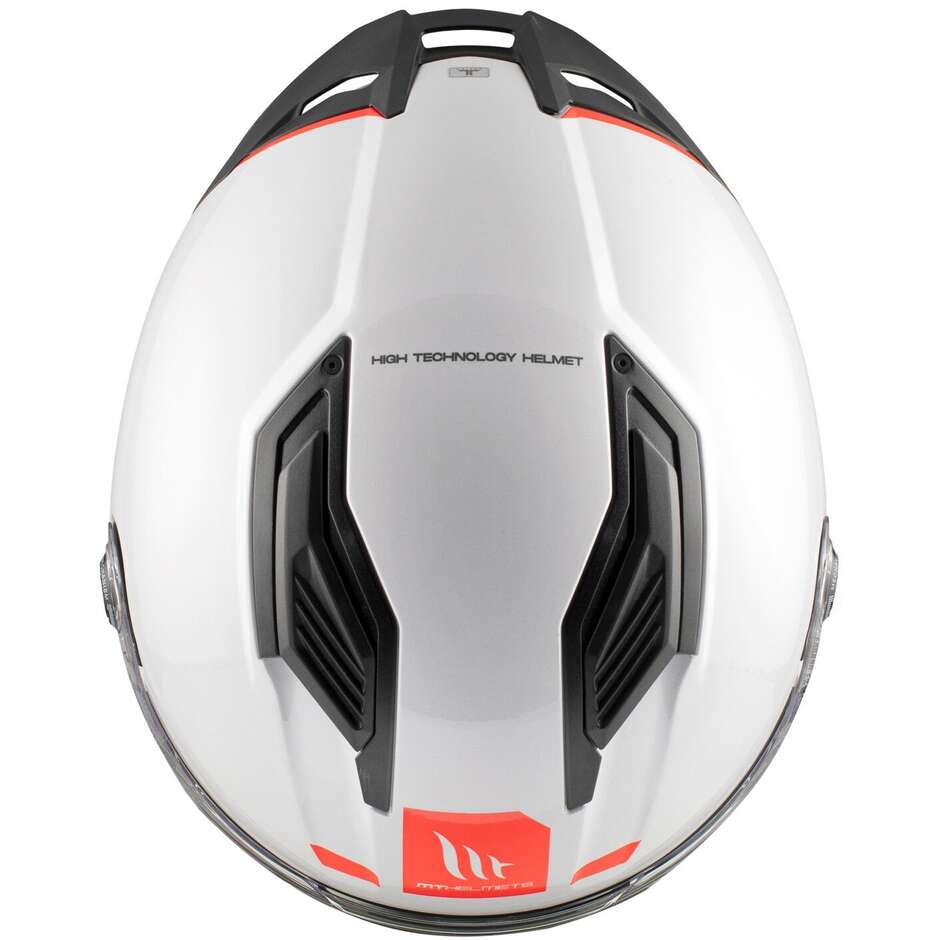 Casque moto intégral Mt Helmets STINGER 2 SOLID A0, blanc nacré brillant