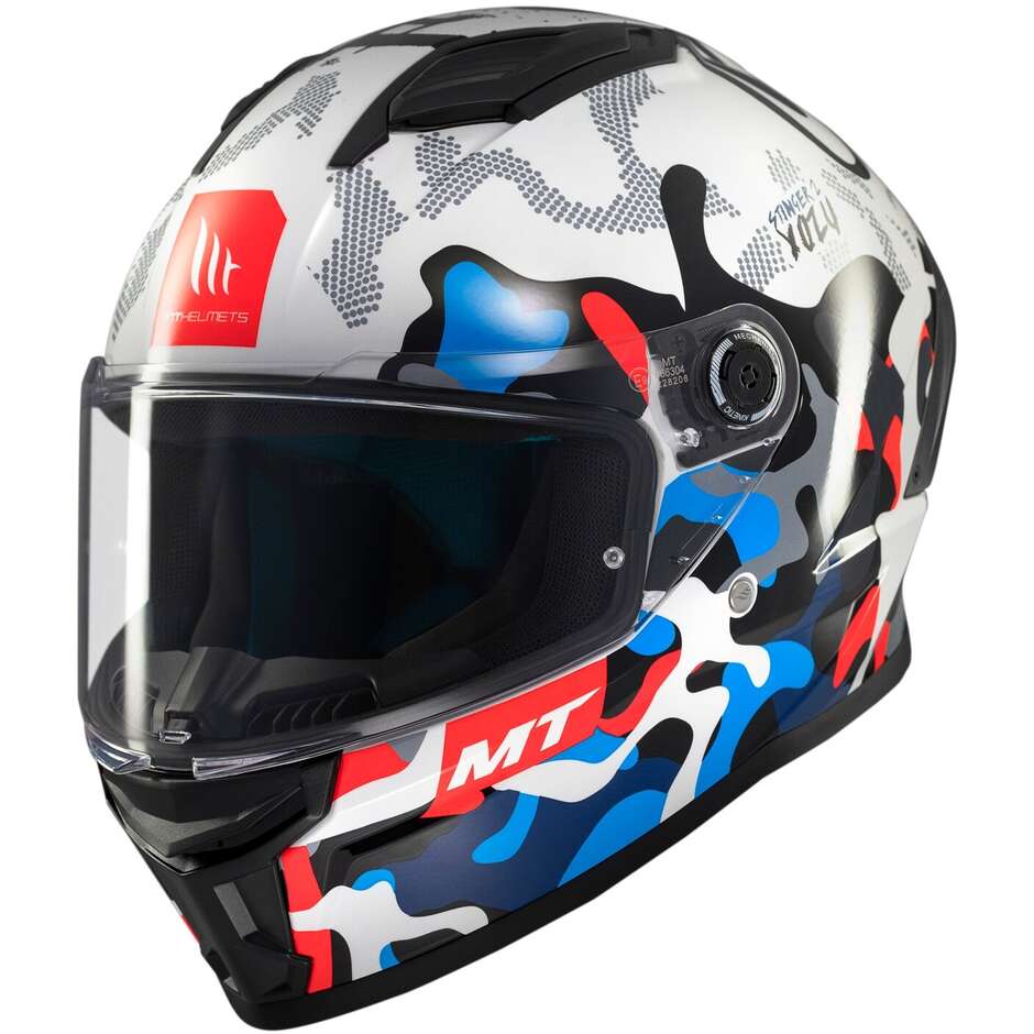 Casque moto intégral Mt Helmets STINGER 2 YOZU A7, finition brillante