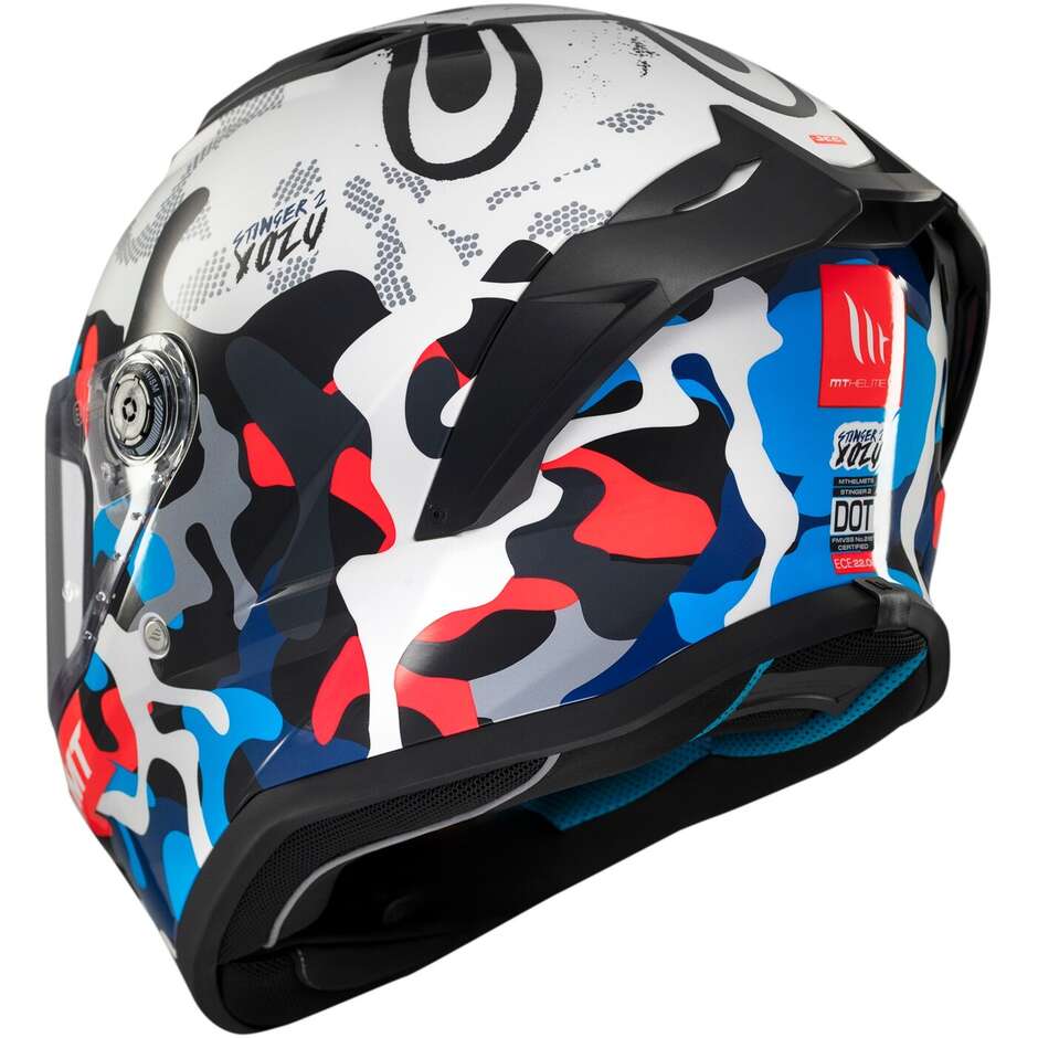 Casque moto intégral Mt Helmets STINGER 2 YOZU A7, finition brillante