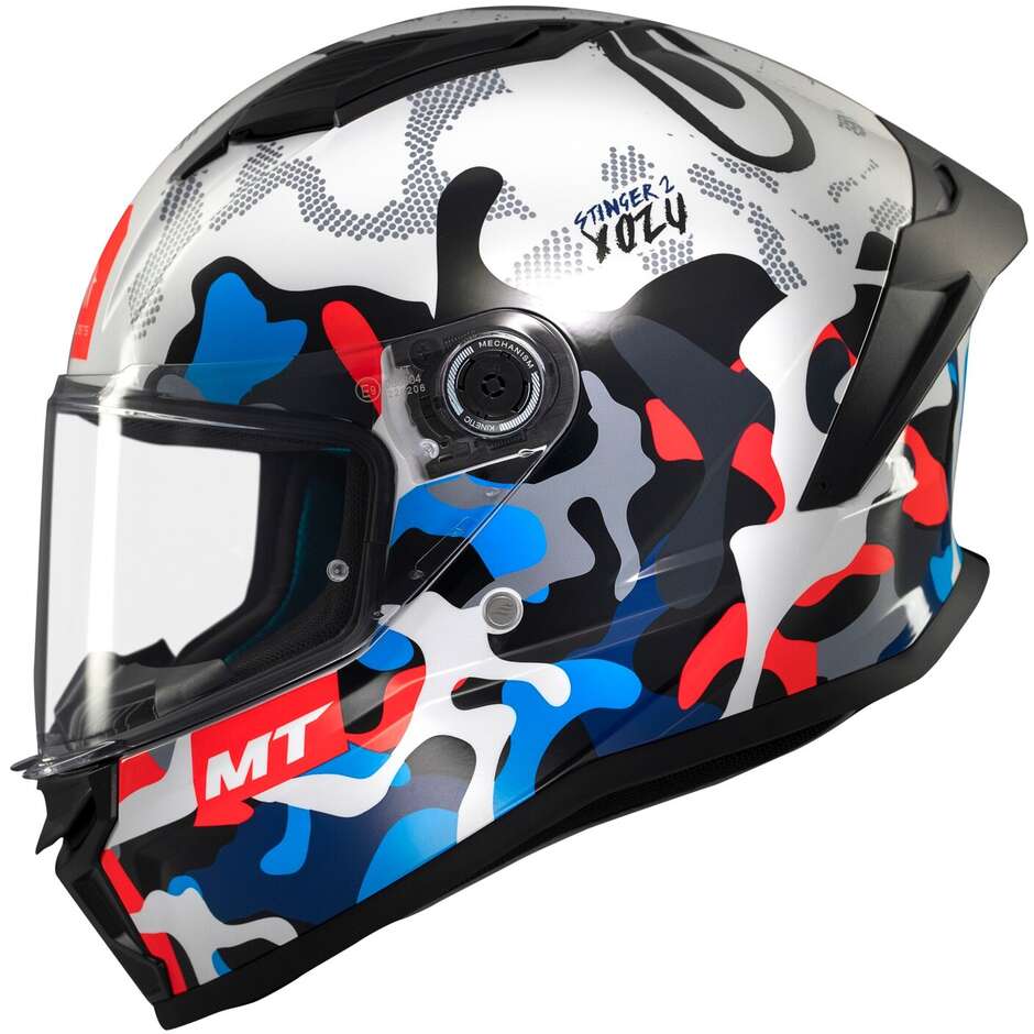 Casque moto intégral Mt Helmets STINGER 2 YOZU A7, finition brillante