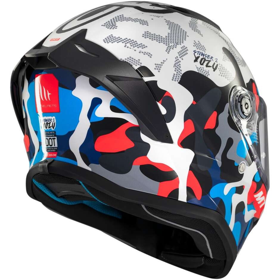 Casque moto intégral Mt Helmets STINGER 2 YOZU A7, finition brillante