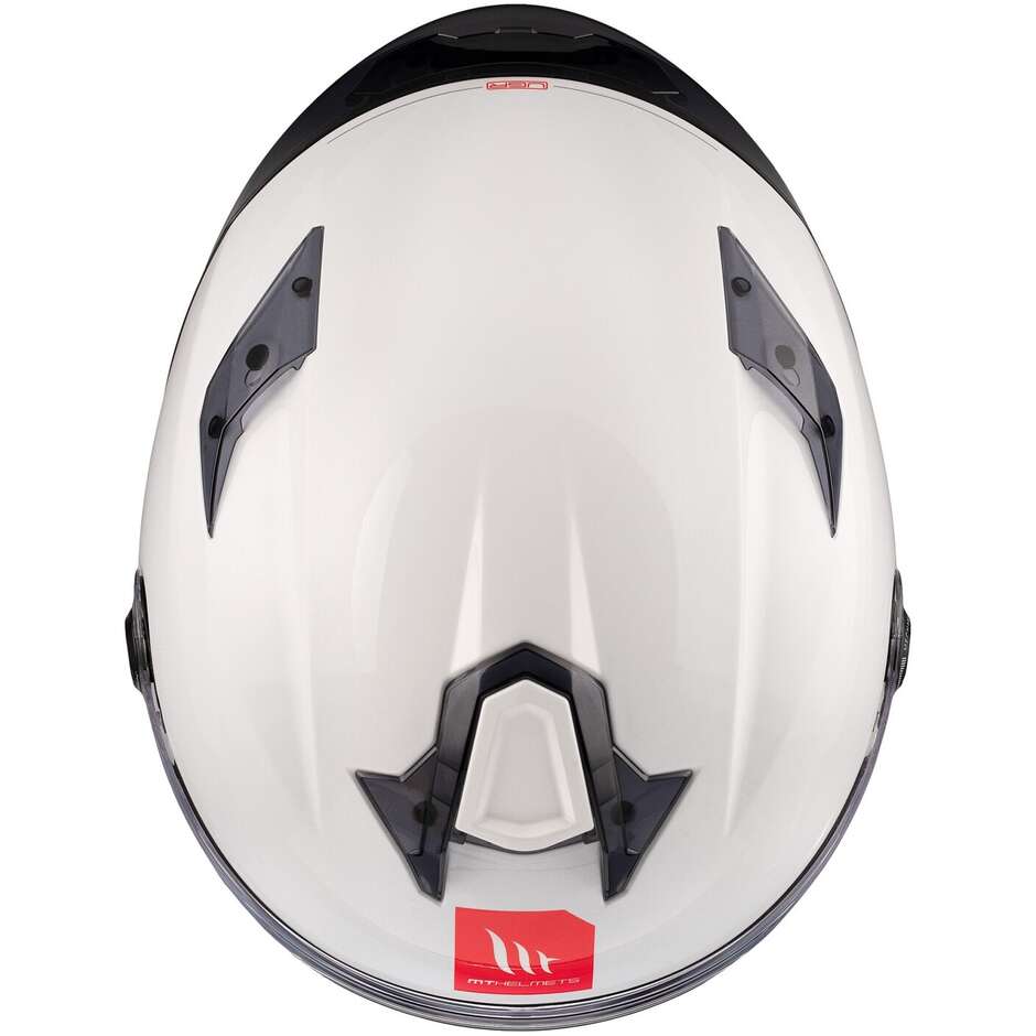 Casque moto intégral MT TARGO S SOLID A0, blanc nacré brillant
