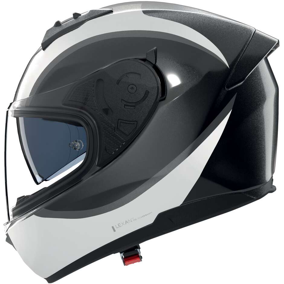 Casque moto intégral Nolan N60-6 BIFASE 350 noir blanc métal