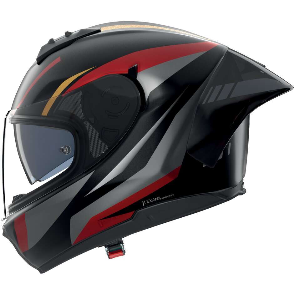 Casque moto intégral Nolan N60.6 SPORT LESMO 353 Noir Rouge Anthracite Métal