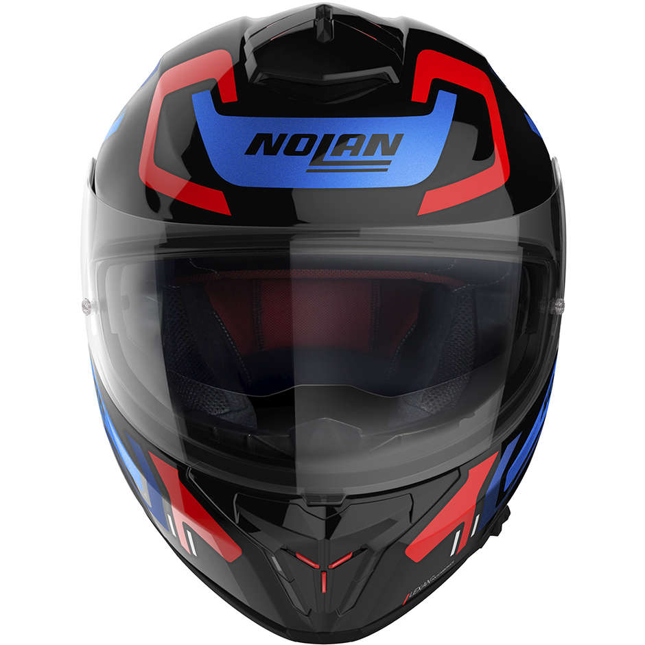 Casque Moto Intégral Nolan N80.8 ALLY N-Com 043 Bleu Rouge Brillant
