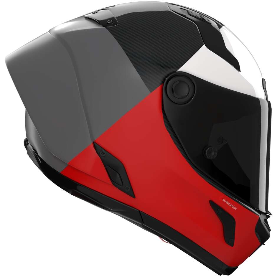 Casque moto intégral Nolan X-804 RS UC BLOCK 369 Carbone Gris Lave Rouge Blanc Brillant