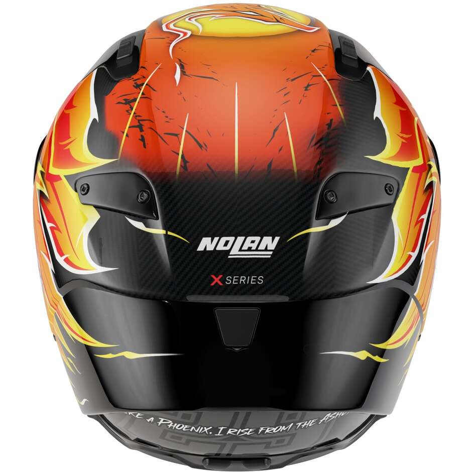 Casque moto intégral Nolan X-804 RS UC REPLICA IANNONE 368 Carbone Rouge Orange Jaune Brillant