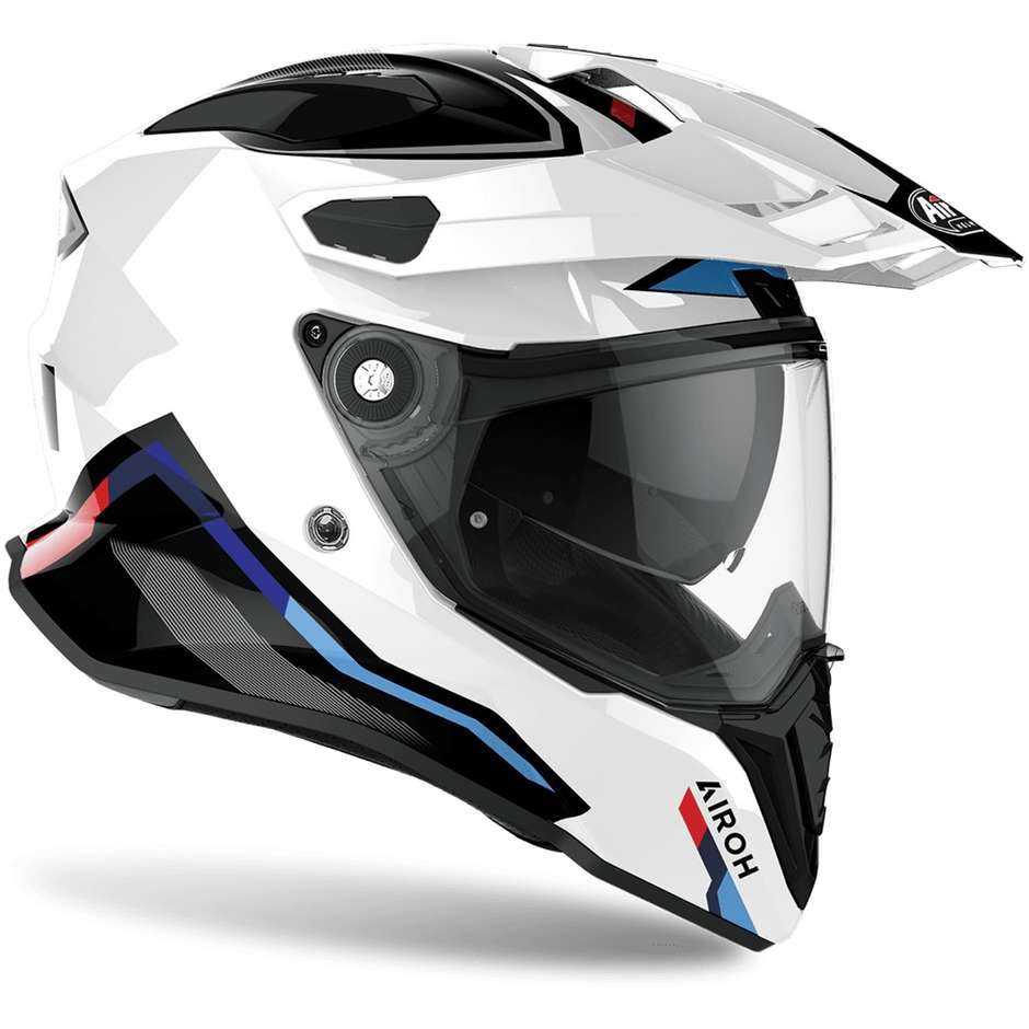 Casque Moto Intégral On-Off Touring Airoh COMMANDER Factor Glossy White