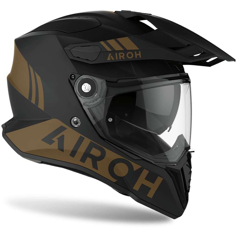 Casque Moto Intégral On-Off Touring Airoh COMMANDER Or Mat