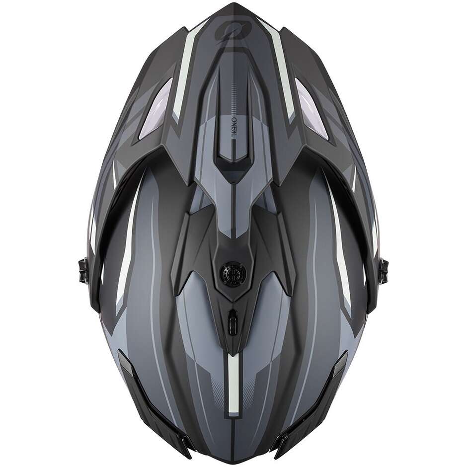 Casque moto intégral Oneal A-SRS SPIKE Adventure noir gris blanc