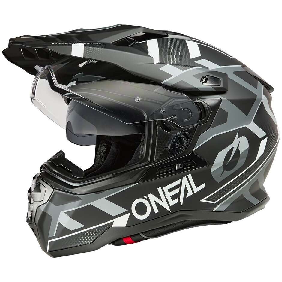 Casque moto intégral Oneal D-SRS SQUARE Adventure noir blanc