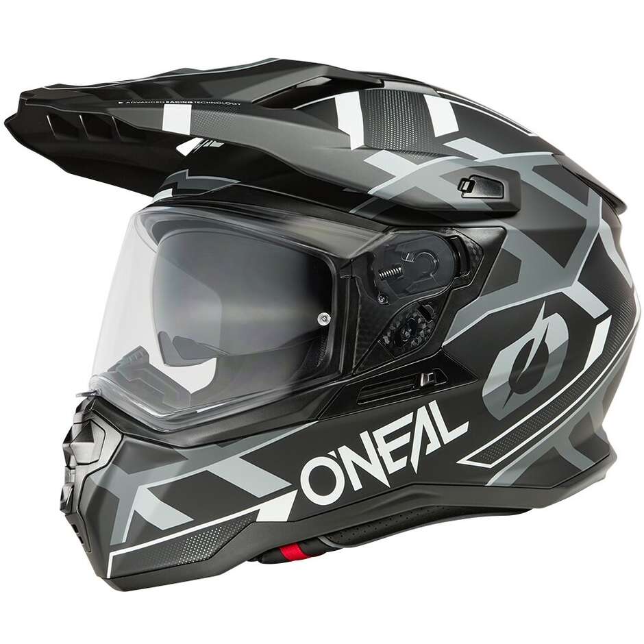 Casque moto intégral Oneal D-SRS SQUARE Adventure noir blanc