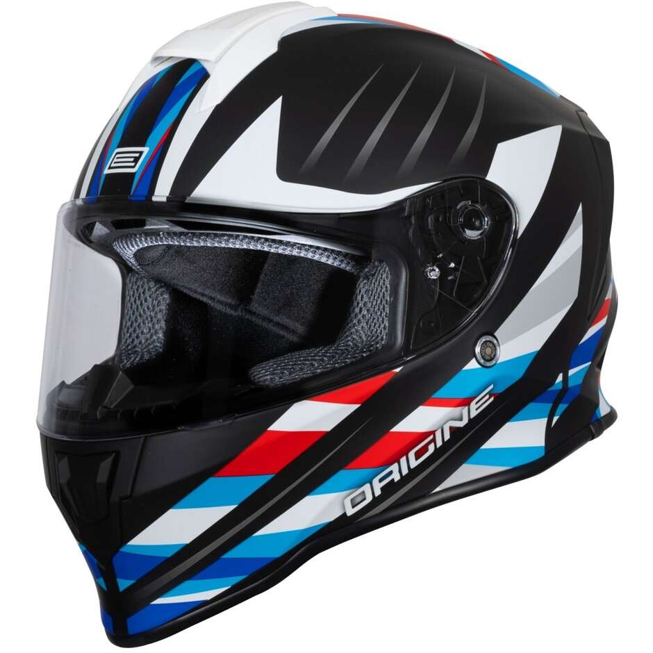 Casque moto intégral ORIGINE DINAMO FOOLISH Blanc Noir Mat 22.06