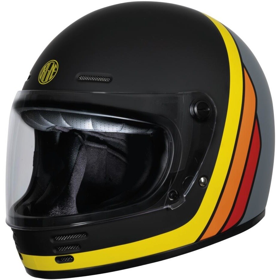 Casque moto intégral ORIGINE OMEGA SUMMIT Custom Jaune Noir - Mat 22.06