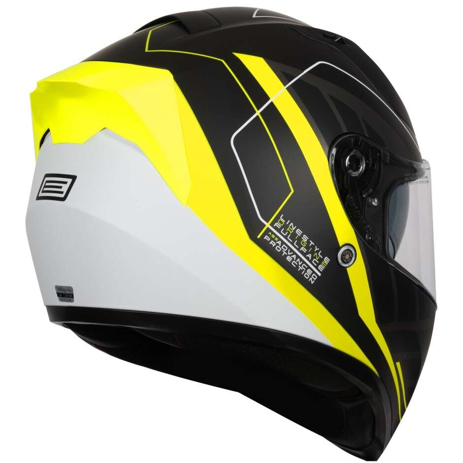 Casque moto intégral ORIGINE STRADA LINESTYLE Jaune fluo Noir mat 22.06