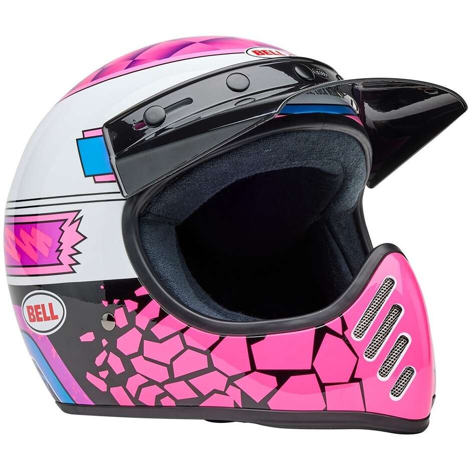 Casque moto intégral personnalisé Bell MOTO-3 2025 DEATHSPRAY Rose Violet