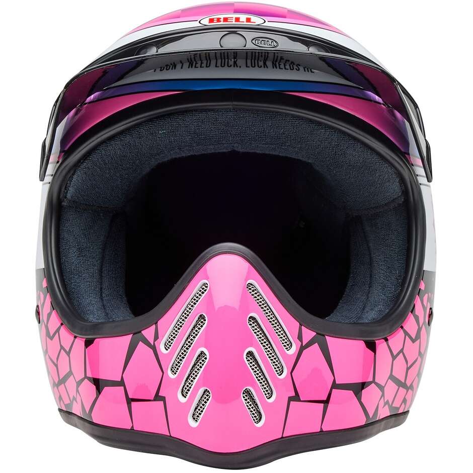 Casque moto intégral personnalisé Bell MOTO-3 2025 DEATHSPRAY Rose Violet