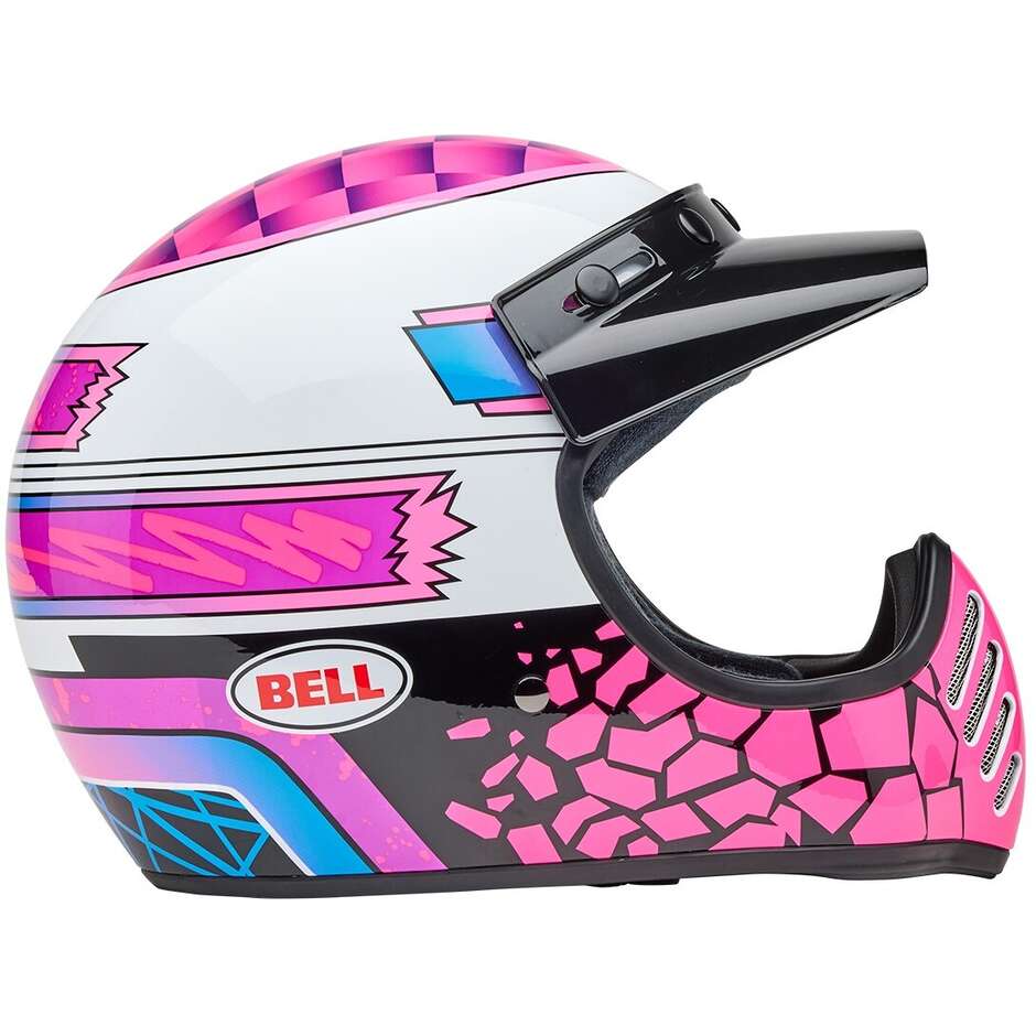 Casque moto intégral personnalisé Bell MOTO-3 2025 DEATHSPRAY Rose Violet