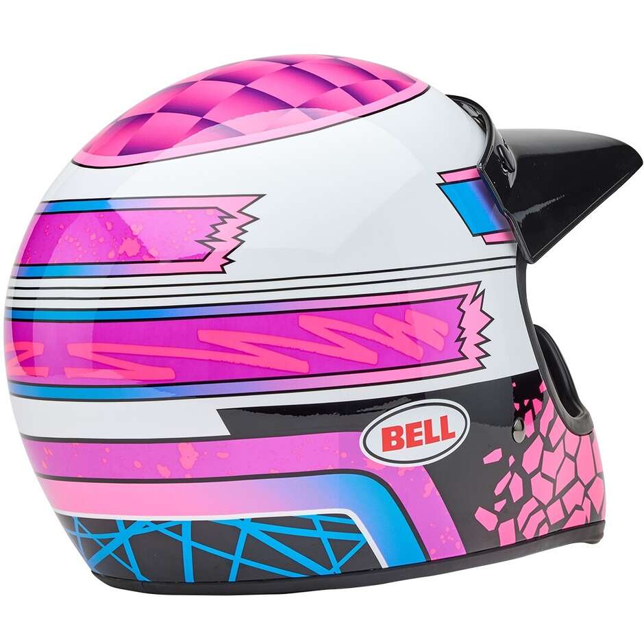 Casque moto intégral personnalisé Bell MOTO-3 2025 DEATHSPRAY Rose Violet